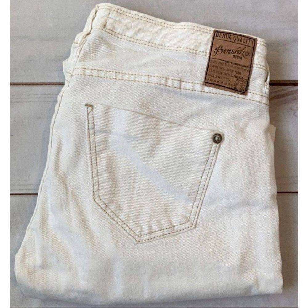 Bershka Denim Cream Skinny Jeans Size 4